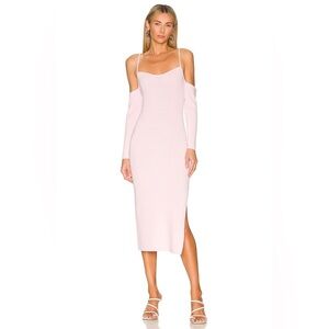 Bardot “Stella” pastel powder pink knit midi dress - Large (L) NWOT